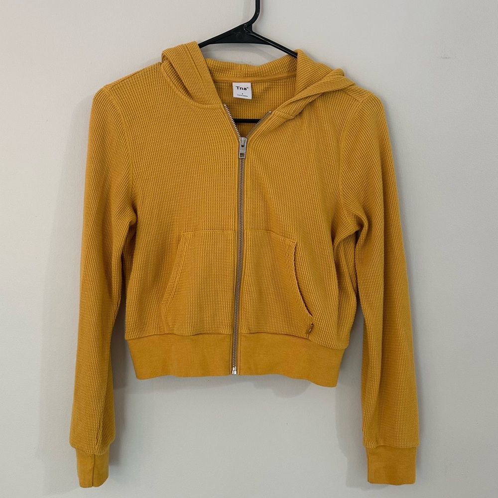 TNA Mustard Zip-Up Sweater